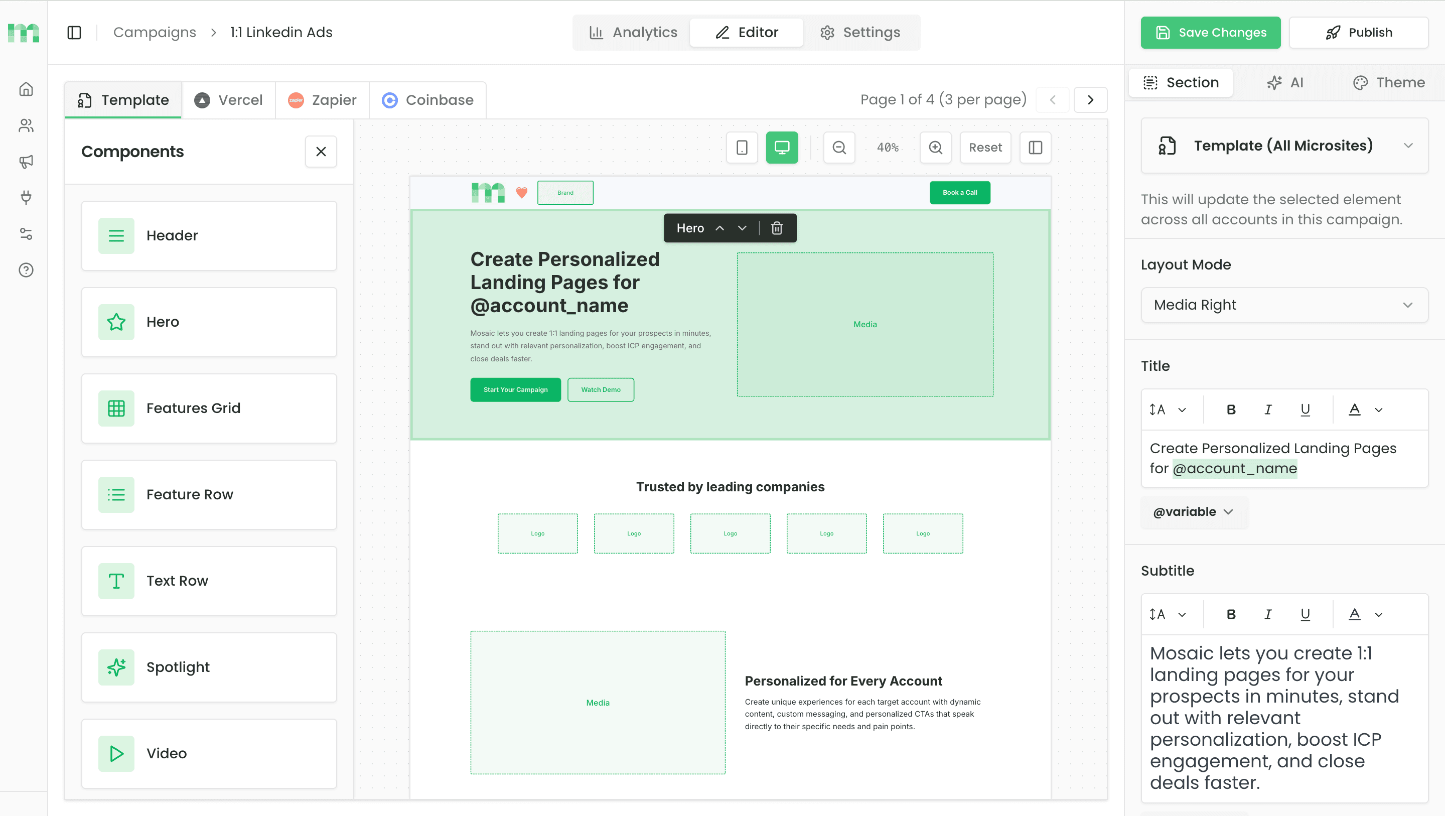 Create Microsites