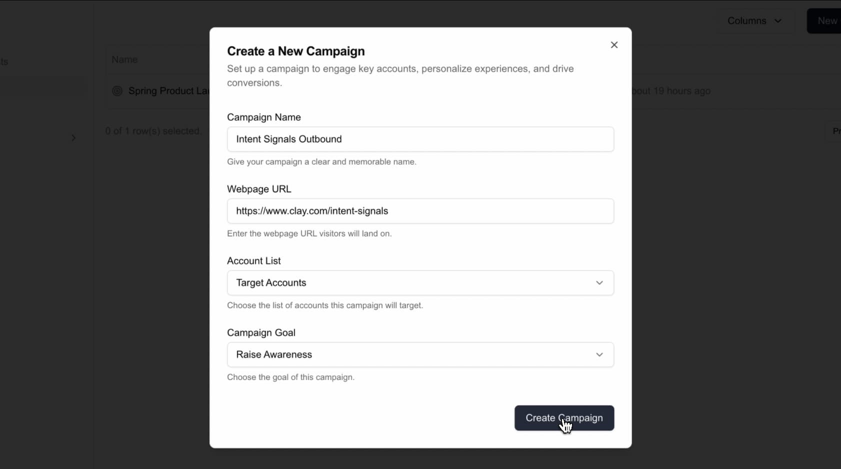 Upload Accounts & Select Base Page